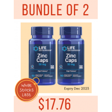 [BUNDLE] Life Extension Zinc Caps High Potency 50 mg, 90 vegetarian capsules (Expiry Dec 2023)